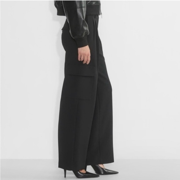 Aritzia Pants - Aritzia Babaton Spotlight Cargo Bader Trousers Pants 6 Black Wide Leg Office